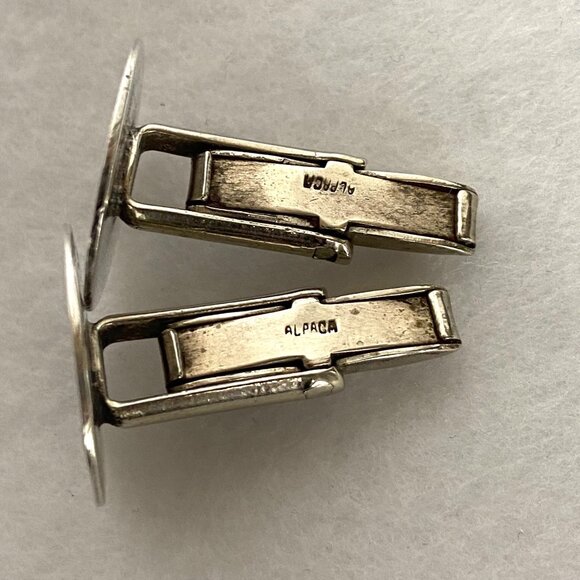 VTG Taxco Mexico Sterling Silver 925 Alpaca Aztec Mayan Calendar CuffLinks - Picture 8 of 16
